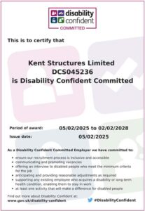 Click to view or download our Disability Confident Certificate 2025-2028